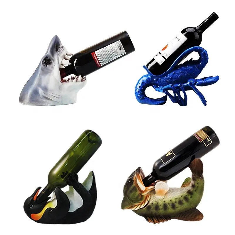 Suporte de garrafa de vinho personalizado, suporte de garrafa de vinho em forma de animal de alta qualidade para casa, decorativo, adorável, suporte de resina