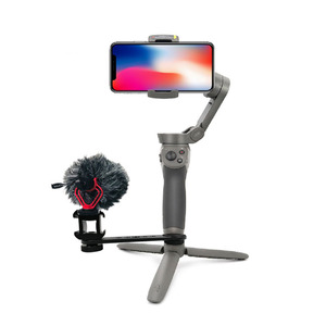 Soporte de aluminio para palo selfie con adaptador para micrófono externo - Product Image 2
