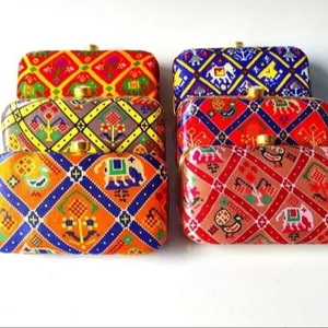 Handmade Patola Silk Fashionable Ladies' Clutch Party or Wedding Wear Elegant Bridal Gift in Bulk - Product Image 2