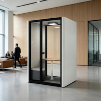 Cabine Acoustique Moderne en Aluminium pour Bureau Ouvert, Réduction du Bruit, Cabine de Travail Silencieuse pour Entreprise, Bureaux et Hôtels