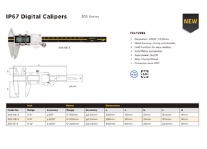 Calibro Digitale Asimeto ad Alta Precisione IP67 Antipolvere 0-8" 0-200mm, Strumento di Misurazione Elettronico per Lavorazioni Meccaniche e Falegnameria - Product Image 5