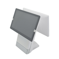 Terminal de point de vente Android double écran tactile 15,6 pouces à prix d'usine, systèmes de point de vente Android à deux écrans