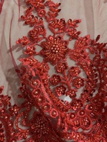 Tela de Encaje con Lentejuelas y Cuentas Tejidas en Oferta para Vestidos, Trajes de Novia, Bolsos y Juguetes - Bordado de Doble Cara Resistente al Encogimiento
