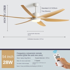 Black 6blade Nordic <b>Ceiling</b> Fan Light Dining Living Room Black 6 Blades <b>Ceiling</b> Fans with Lights and Remote Control for Bedroom - Product Image 4