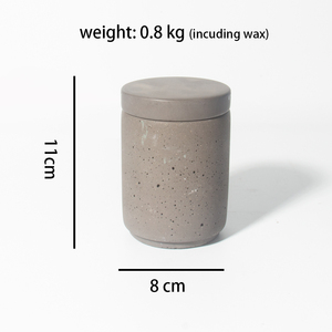 Bocaux à bougie gris en <span class=keywords><strong>béton</strong></span> naturel Conteneur à bougie en gros en usine fabriqué à la main avec un <span class=keywords><strong>couvercle</strong></span> en <span class=keywords><strong>béton</strong></span> pour la décoration de la maison - Product Image 2