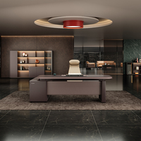 Bureau exécutif de luxe en forme de L Table de gestion haut de gamme Design contemporain pour immeuble de bureaux
