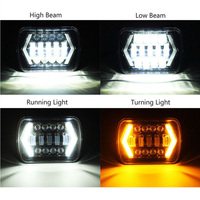 Le plus récent projecteur de phare LED blanc DRL jaune clignotant 7 ''carré phare LED 5x7 phares de projecteur