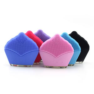 Brosse nettoyante faciale vibrante en silicone souple <span class=keywords><strong>double</strong></span> face avec fonction d'élimination des points noirs et de <span class=keywords><strong>nettoyage</strong></span> des pores, étanche - Product Image 5