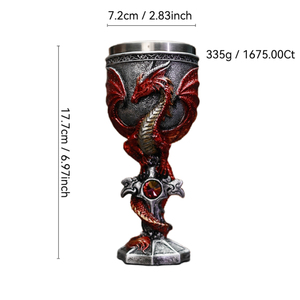 Haute qualité 6 oz gobelet diamant Dragon résine gobelet MDA101 nouvelle épée Dragon en acier inoxydable vin tasse Collection - Product Image 2