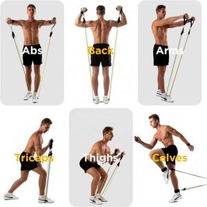 Bandes de Résistance TPE de Haute Qualité pour Exercices, Lot de 11 Pièces, Tubes en Boucle Imprimés, pour Entraînement Intensif, en Vente - Product Image 5