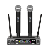 X2 Microfone Sem Fio Microphone sans fil portable professionnel à 2 canaux Microphone de karaoké à bas prix pour église/conférence
