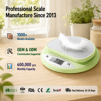 Báscula Digital de Cocina Verde Menta, Alta Precisión, Electrónica, para Alimentos, con Pantalla LCD, para Hornear, Cocinar, Uso Doméstico, Unidades de Medida Precisas