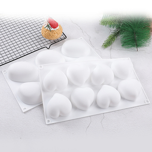 MUYULINS Molde de silicona para mousse de boda con forma de corazón de 8 cavidades, molde para hornear pasteles - Product Image 6