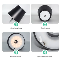 Lampe de table LED rechargeable portable RGB flexible en forme de bouchon de bouteille, à intensité variable et commande tactile, pour fête, vente en gros