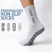 Chaussettes de sport personnalisées avec logo, antidérapantes, en silicone, pour hommes, de haute qualité, en stock, pour le football et l'athlétisme