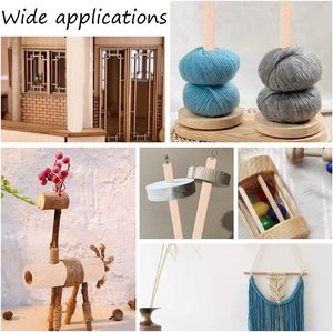 Tiges en <span class=keywords><strong>bois</strong></span> de hêtre pré-percées non finies, rondes et creuses, avec trou <span class=keywords><strong>pour</strong></span> projets d'artisanat DIY, décorations intérieures - Product Image 6