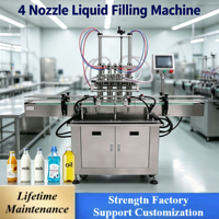 Machine de remplissage horizontale automatique à 4 buses pour produits chimiques quotidiens (shampoing, liquides visqueux) avec ruban adhésif de 2 m – Prix départ usine