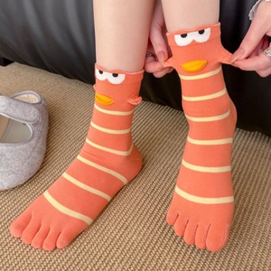 Five-Toe <b>Socks</b> Mid-Calf Women Cotton Anime Cartoon Sweat-Absorbent Lounge <b>Socks</b> For Home Wear - Product Image 2