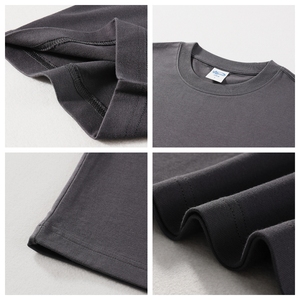 <span class=keywords><strong>Camiseta</strong></span> Oversize de Algodón 100% de 275GSM para Hombre - <span class=keywords><strong>Camiseta</strong></span> Urbana de Manga Corta de Color Liso de Alto Gramaje con Hombros Caídos y Cuello Acanalado - Product Image 3