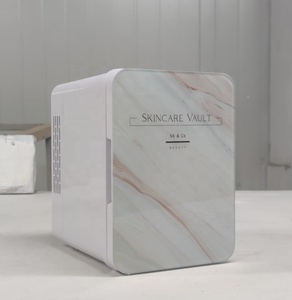 Mini réfrigérateur électrique portable 4L en verre marbré Organisateur de beauté pour le maquillage Rangement de masques faciaux <span class=keywords><strong>Minifridge</strong></span> en verre massif - Product Image 2