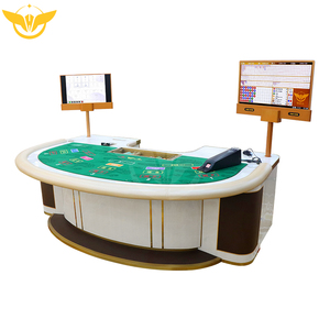 Mesa <span class=keywords><strong>de</strong></span> Baccarat Inteligente RFID Personalizada OEM YH con Dispensador <span class=keywords><strong>de</strong></span> Cartas Electrónico, Doble Monitor y Pantalla <span class=keywords><strong>de</strong></span> Mapa, Fieltro Verde, Lujo para Casino - Product Image 3