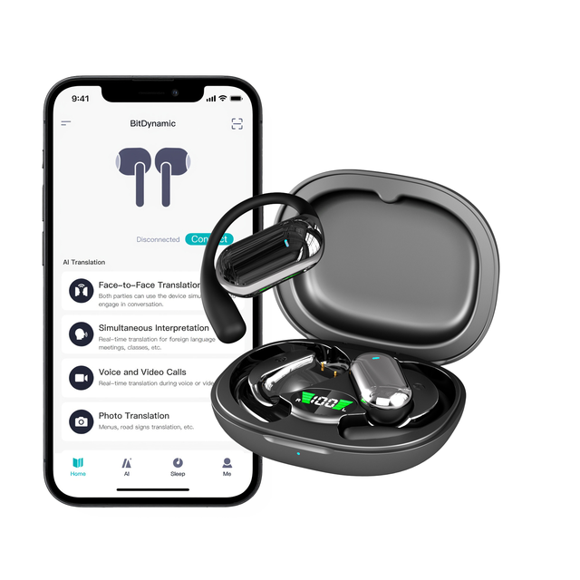 Low Price Large Battery Q16S AI Open Ear Wireless Earbuds AI Translator Earbuds Simultaneous Interpretation Headphone