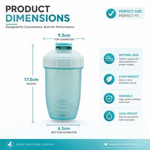 Bouteilles shaker en plastique de 16 oz avec logo personnalisé, anti-fuite, pour le sport, la gym, les cadeaux promotionnels, l'entraînement et les voyages - Product Image 3