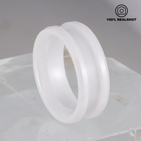 8MM Weiße Keramikringrohlinge mit abgeschrägten Kanten für Einlagen, 4mm Breite, Eheringe oder Ringe, klassischer Unisex-Modeschmuck