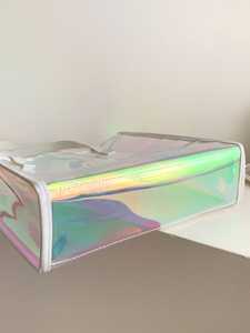 Atacado Personalizado Rainbow Cor Laser Saco de Compras-Holográfico Iridescente Geléia Clara PVC Sacola de Praia com Alça para - Product Image 3