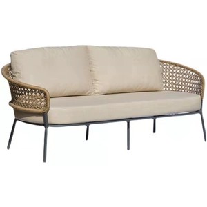 Bộ ghế sofa sân vườn ngoài trời phong cách Bắc Âu bộ khung nhôm đan bằng liễu gai Bộ ghế sofa mây vườn - Product Image 5