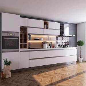 Nouveauté 2024 : Armoires de cuisine modulaires modernes sur mesure, en stratifié, résine/marbre, MDF, avec évier, charnières, robinet, import direct de Chine - Product Image 1