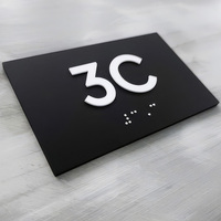 Panneau braille standard ADA personnalisé 3d numéros en relief perle métallique braille signalisation murale pour la recherche de chemin