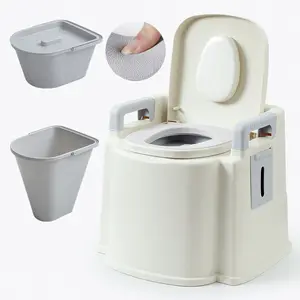 High quality commode toilet chair bedside commode with PU soft seat and handrail