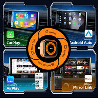 Adaptateur miroir CarPlay portable 4-en-1 avec dongle filaire/sans fil, qualité d'image HD, garantie 1 an pour téléphones iOS