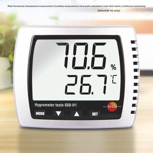 เครื่องวัดอุณหภูมิและความชื้นแบบตั้งโต๊ะขนาดเล็ก จอ LCD ขนาดใหญ่ พร้อมระบบแจ้งเตือน วัดค่าได้ต่อเนื่อง สามารถแขวนได้ เหมาะสำหรับสำนักงาน ห้องปฏิบัติการ - Product Image 6