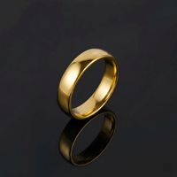 Bague unisexe tendance et simple en acier inoxydable, lisse, stable en couleur, lavable, pour couple, vente en gros