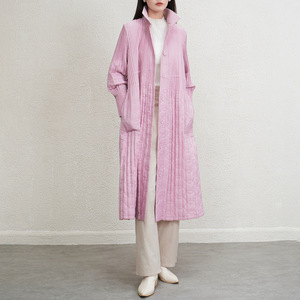 Abrigos largos plisados de poliéster de alta calidad, prendas de vestir exteriores informales sueltas para mujer, características ecológicas antiarrugas Miyake para - Product Image 2