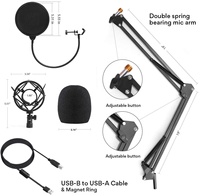 Microphone USB à condensateur Microphone de Studio d'enregistrement Youtube de jeu de bureau pour Kit de Microphone d'ordinateur portable