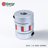 Coupleur industriel en élastomère argenté, corps en aluminium, pince en TPU rouge, précision sans jeu pour servomoteur, moteur pas à pas, pompe CNC
