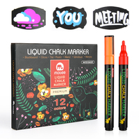 Marqueur de fenêtre Mobee P-566C, durable, 12 couleurs, marqueur à la craie liquide, effaçable facilement avec un effaceur humide, marqueurs à la craie