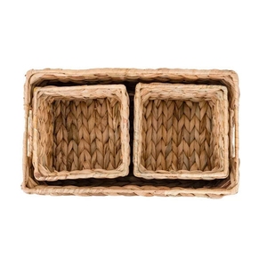 Panier de rangement profond multifonctionnel en rotin tressé de jacinthe d'eau et de jonc de mer, couleur et taille personnalisables, usine du Vietnam - Product Image 1