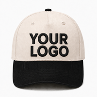 Topi Baseball Bordir Custom Logo 3D Puff Dua Warna 5 Panel Model Dad Hat Topi Personal untuk Pria Wanita Olahraga Luar Ruangan