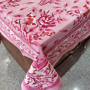 Latest Luxury Cotton Rectangle <b>Table</b> <b>Cloth</b> Handmade Floral Block Print Hand Block Technique for Wedding <b>Table</b> Cover and Home Use - Product Image 1