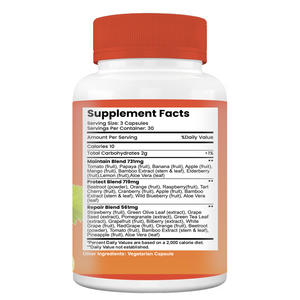 WELLBODY OEM Capsule di Frutta e Verdura Integratore per la Salute Generale che Fornisce Energia <span class=keywords><strong>90</strong></span> Capsule di Frutta <span class=keywords><strong>90</strong></span> Capsule di Verdura - Product Image 3