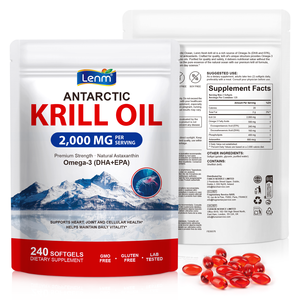 Cápsulas Blandas de Aceite de Krill Antártico Lenm 2000 <span class=keywords><strong>Mg</strong></span> con Omega-3 EPA y DHA para el Apoyo Inmunológico, la Salud de las Articulaciones y el Cerebro - Product Image 1