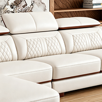 Modernes Apartment-Hotel-Villa Modulares L-förmiges Wohnzimmer-Set Schwamm Echtleder Ecksofa-Set Möbel