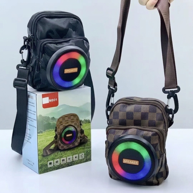 Portable AUX for Backpack Speaker with RGB LED Lights Wireless Stereo Mini Speaker for Outdoor Camping Travel & Party