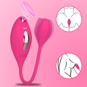 Vibromasseur d'aspiration pour femme avec <span class=keywords><strong>queue</strong></span> taquinant oiseau et 2 sauts pour ventouses d'oeufs stimulateur clitoridien jouet sexuel - Product Image 2
