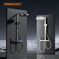 Système de douche thermostatique intelligent classique, mitigeur monocommande en aluminium poli, robinet en céramique, effet pluie, affichage numérique, pour hôtels et appartements