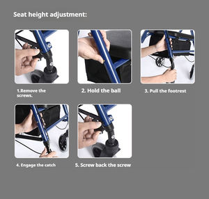 Looprollator voor ouderen met hemiplegie, hoogteverstelbaar, voor revalidatie na een beroerte. - Product Image 5